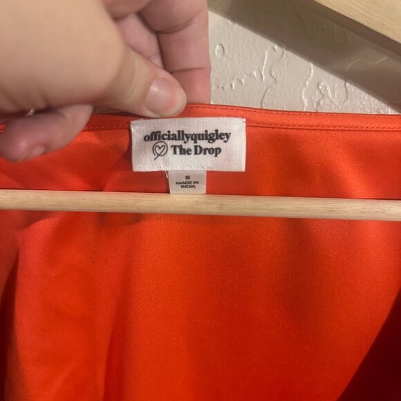 Officiallyquigley X The Drop Color Block Orange & Pink Puffy Sleeve Mini Dress - Picture 10 of 13